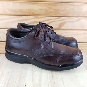 Apex B2060M Brown Leather Comfort Casual Shoes Lace-up Oxfords Men's 10 US